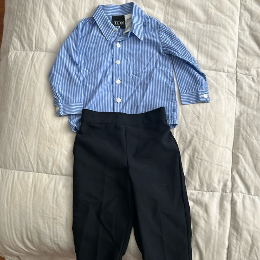 TFW button down shirt with dress pants for 6/9 old boy